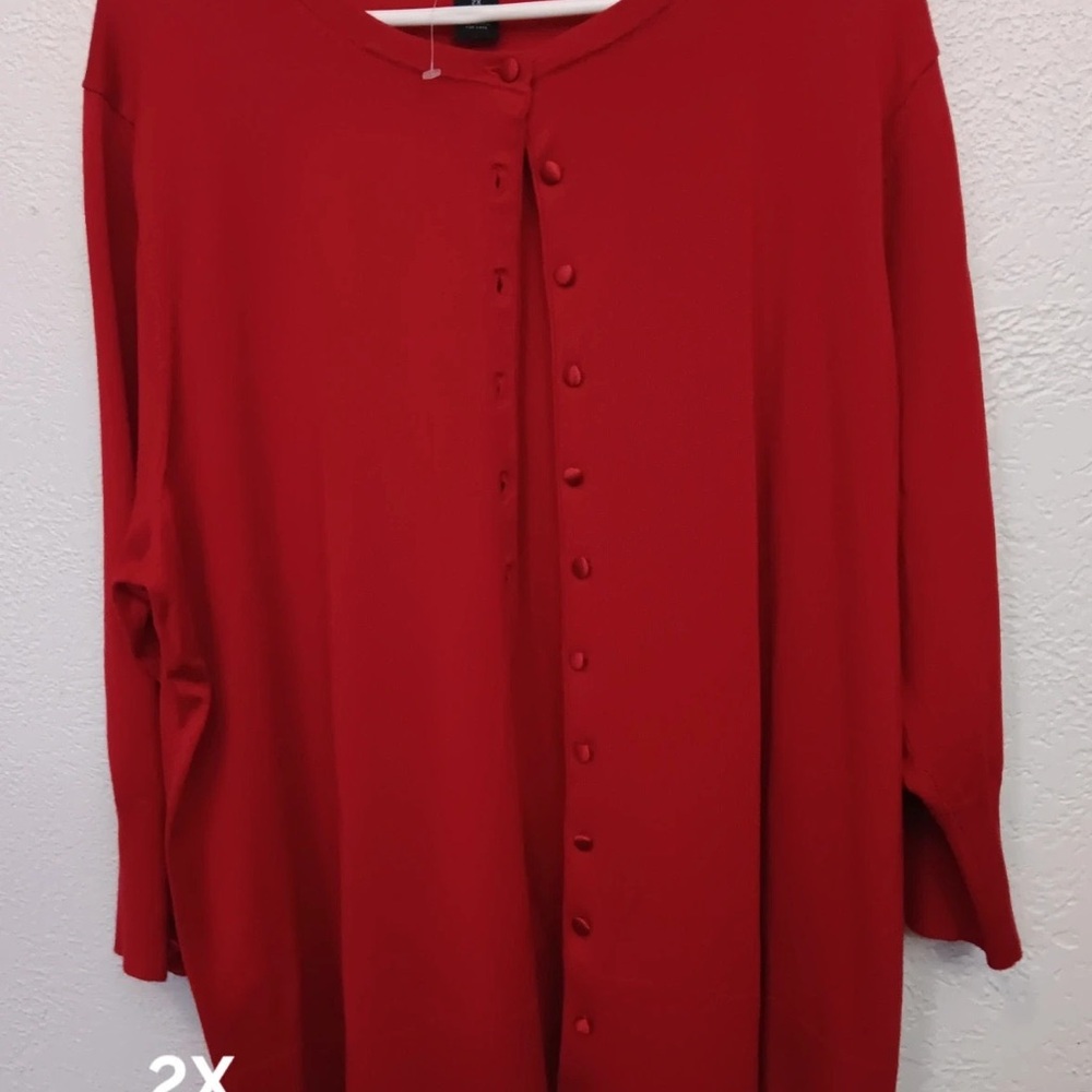 NWT Joan Vass cardigan size 2X but fits up to 3X See actual measurements belo